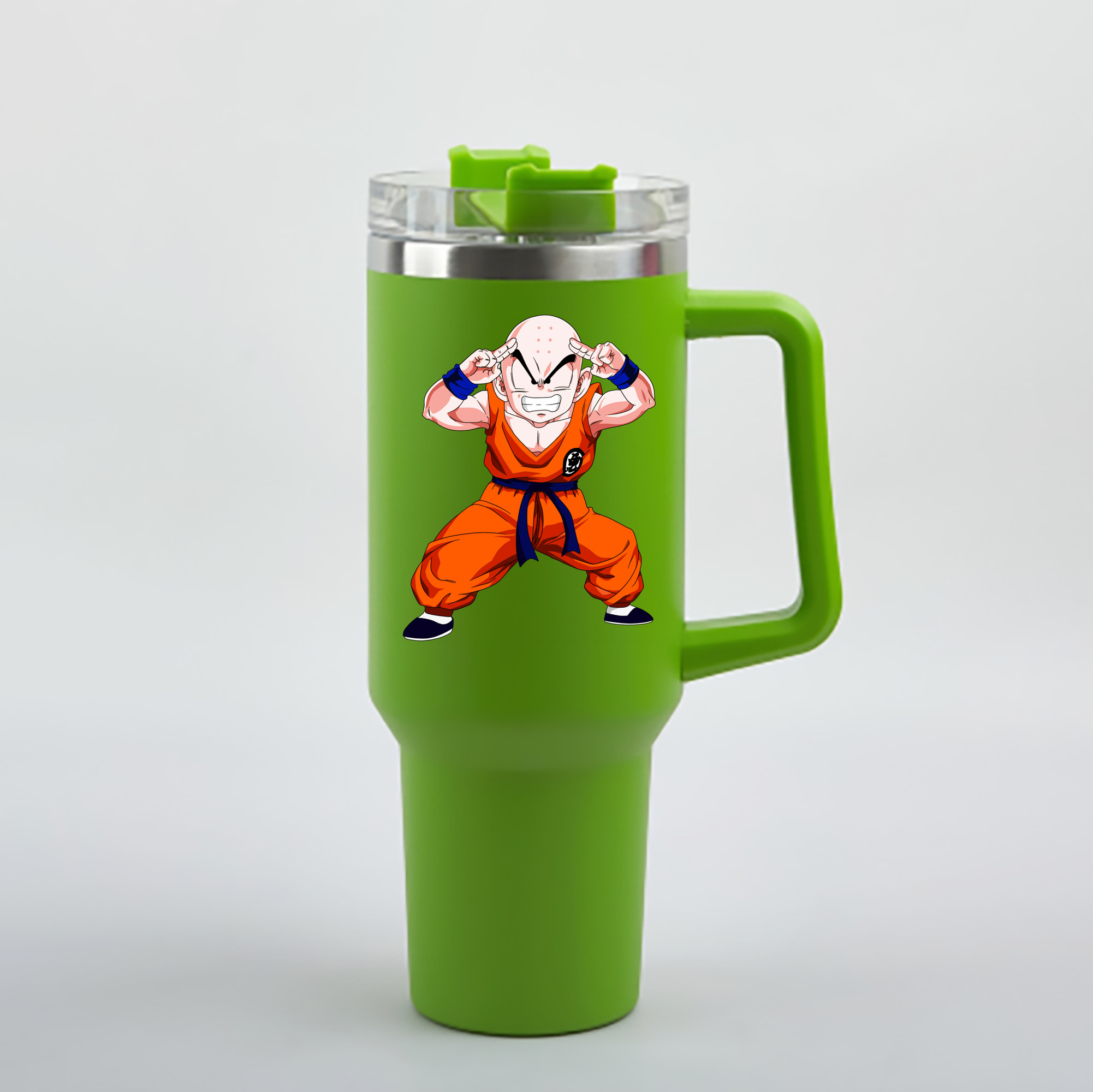 （画像用） ドラゴンボール クリリン DRAGON BALL krillin 1200mL車用タンブラー - クリスタルステッカー（プラスチックストロー付き）